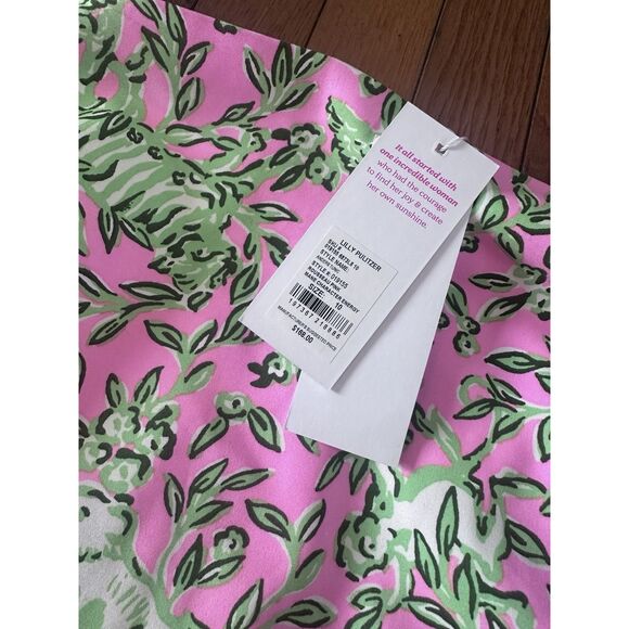 NWT Lilly Pulitzer 10 Anders Tunic Blouse Top Pink Mane Cotton Blend - Picture 3 of 6